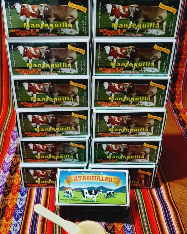 Cajas de mantequilla Ogoriz y Atahualpa de Cajamarca